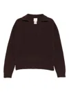 Alysi Wool Polo Sweater In Black