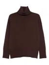 Alysi Ribbed Turtleneck Sweater In Brown