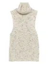 Alysi High-neck Knitted Vest In Neutral