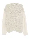 Alysi Button-front Cardigan In Neutral