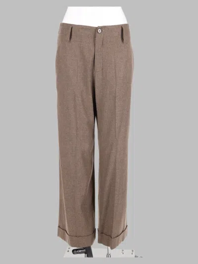 Alysi Women's Tailored Trousers In Wool-viscose-polyester Blend In Brown