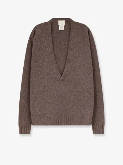 Alysi Wool And Cashmere Blend Sweater In Brown
