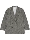 Alysi Wool Blend Double-breasted Coat In Black