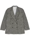 Alysi Wool Blend Double-breasted Coat In Black