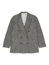 Alysi Wool Blend Double-breasted Coat In Black