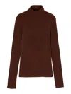Alysi Wool Blend Turtleneck Sweater In Brown