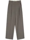 Alysi Wool Blend Wide-leg Trousers In Blue