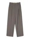 Alysi Wool Blend Wide-leg Trousers In Blue