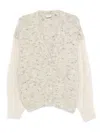 Alysi Button-front Cardigan In Neutral