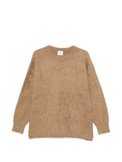 Alysi Wool Crewneck Jumper In Neutral
