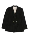 Alysi Pinstripe Double-breasted Jacket In Black