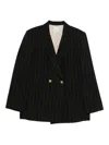 Alysi Pinstripe Double-breasted Jacket In Black