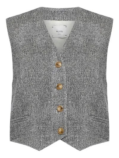 Alysi Wool Gilet In Gray