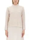 Alysi Chocolat Woman Turtleneck Light Pink Size S Virgin Wool In Ivory