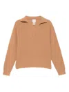 Alysi Wool Polo Sweater In Brown