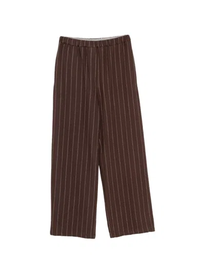 ALYSI Alysi Wool Striped Wide-Leg Trousers