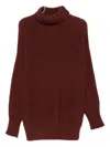 Alysi Turtleneck Knitted Sweater In Brown