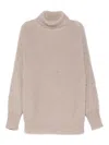 Alysi Ribbed Turtleneck Sweater In Neutral