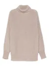 Alysi Ribbed Turtleneck Sweater In Sand