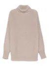 Alysi Wool Turtle-neck Jumper In Sand