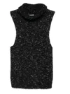 Alysi Wool Turtle-neck Top In Black