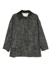Alysi Contrast-collar Coat In Gray