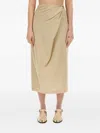 Alysi Wrap-effect Midi Skirt In Brown