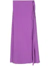 Alysi Wrap Silk Skirt In Purple