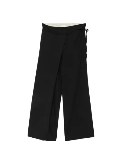 Alysi Wrap-style Trousers In Black