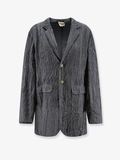 Alysi Wrinkled Blazer In Gray