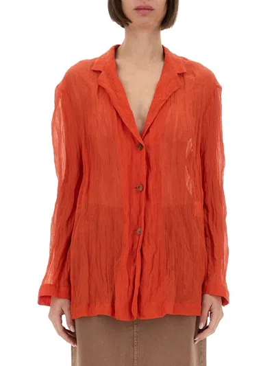 Alysi Wrinkled Effect Shirt In Orange