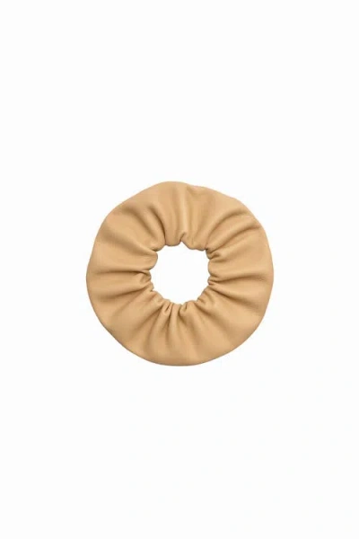 Alyson Eastman Leather Scrunchie In Brown