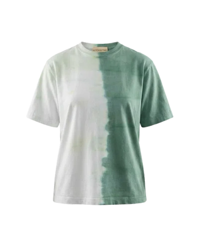 Alyson Eastman Vintage Style Tee In White/green