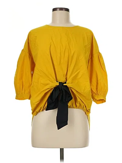 Pre-owned Alythea 3/4 Sleeve Blouse In Yellow