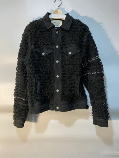 Pre-owned Alyx 1017 A L Y X 9sm Black Shredded Denim Jacket