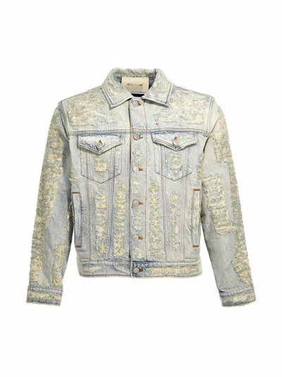 Alyx Destroyed Denim Jacket In Light Blue