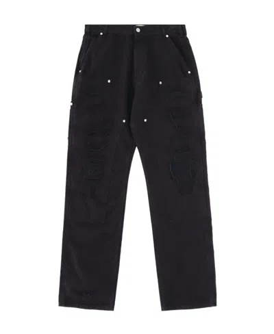 Alyx 1017  9sm Destroyed Carpenter Mid-rise Jeans In Black