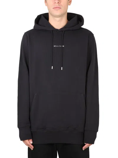 Alyx Logo-print Pullover Hoodie In Black