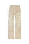 Alyx Wide-leg Cotton Denim Trousers In Beige O Tan