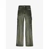 ALYX 1017 ALYX 9SM MEN'S DARK GREEN OVERDYED RELAXED-FIT COTTON-CANVAS TROUSERS