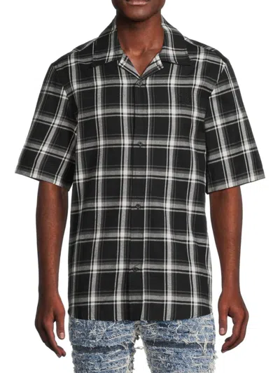 Alyx Logo-embroidered Plaid-pattern Shirt In Black
