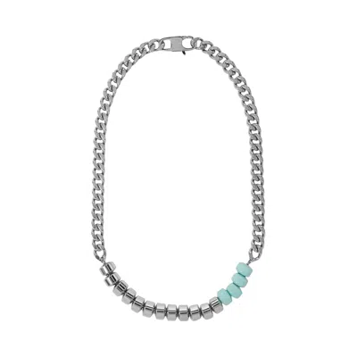 Pre-owned Alyx 1017  9sm Merge Candy Charm Necklace 'silver/sea' | Men's Size Onesize