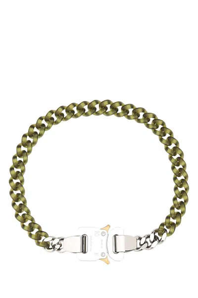 Alyx Man Two-tone Nylon And Metal Necklace In Green