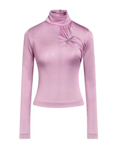 Alyx 1017  9sm Woman Turtleneck Pink Size 6 Viscose, Elastane