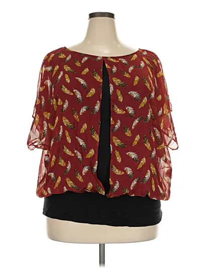Pre-owned Alyx 3/4 Sleeve Blouse In Burgundy