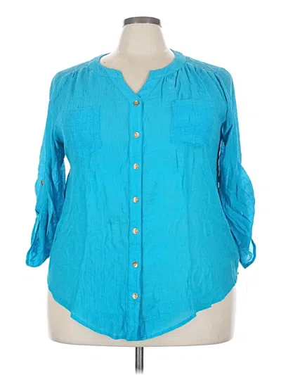 Pre-owned Alyx 3/4 Sleeve Button Down Shirt In Blue