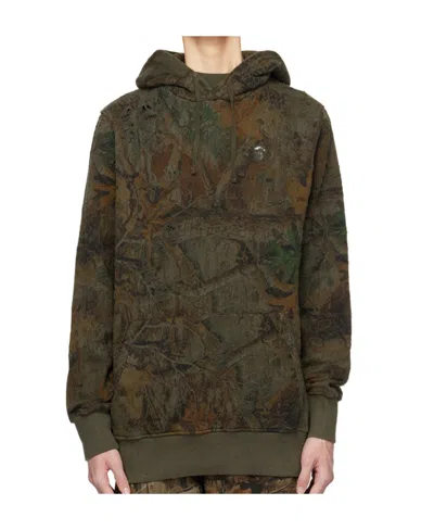Alyx Abstract-print Cotton Hoodie In Brown