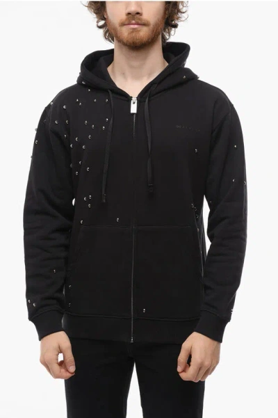 Alyx All-over Studded Fleeced-cotton Hoodie