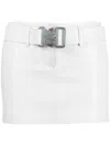 Alyx Belted Leather Miniskirt In White