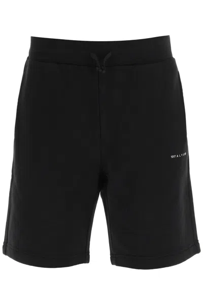 Alyx 1017  9sm Logo Printed Elasticated Waistband Shorts In Black